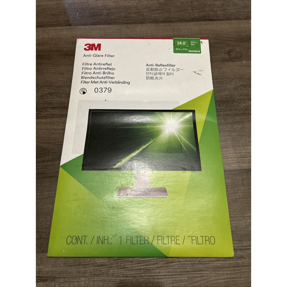3M Anti-glare Filter f/24" Wide-screens 16:10 Clear AG240W1B- NEW and UNUSED